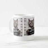 Mug Chat drôle Mugshot Mischievous Kitty Humour Chat (Devant gauche)