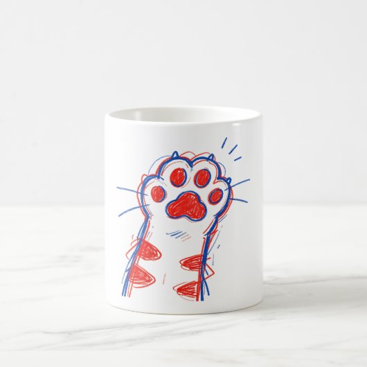 Mug Chat Drôle Patte High Five Amateur de Chat (Centre)