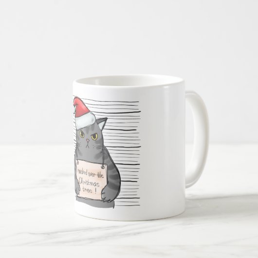 Mug Chat Drôle Que J'Ai Touché Sur L'Arbre De Noël (Devant droit)
