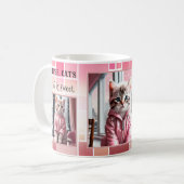 Mug Chat drôle rose doux (Devant gauche)