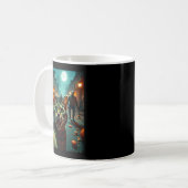 Mug Chat drôle selfie Halloween zombies humour (Devant gauche)