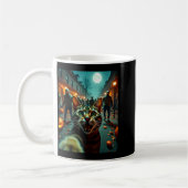 Mug Chat drôle selfie Halloween zombies humour (Gauche)