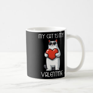Mug Chat drôle tenant un cœur pour la famille de la Sa