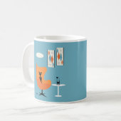 Mug Chat du milieu du siècle en salle Turquoise (Devant gauche)