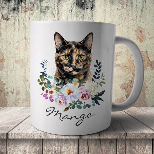 Mug Chat écaille de tortue à l'aquarelle