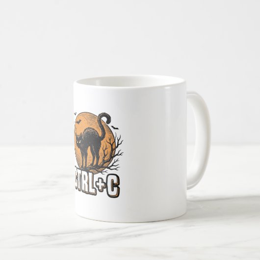 Mug Chat effrayant CTRL C Conception vectorielle Hallo (Devant droit)