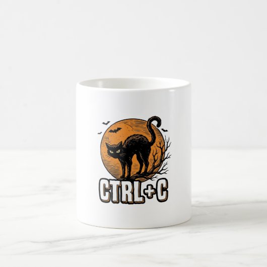 Mug Chat effrayant CTRL C Conception vectorielle Hallo (Centre)