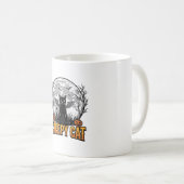 Mug Chat effrayant Halloween Dessin de gravure vintage (Devant droit)
