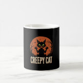Mug Chat effrayant Halloween Graphique de lune vintage (Centre)