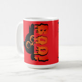 Mug Chat Éffrayant mignonne avec "Boo" : Halloween Con (Devant gauche)