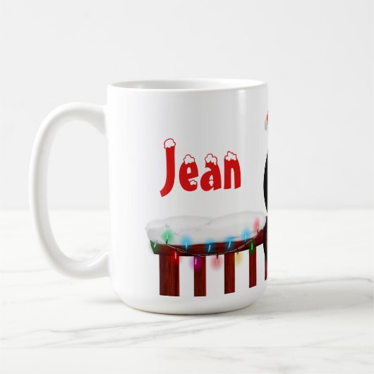 Mug Chat En Casquette Noël Personnalisé (Gauche)