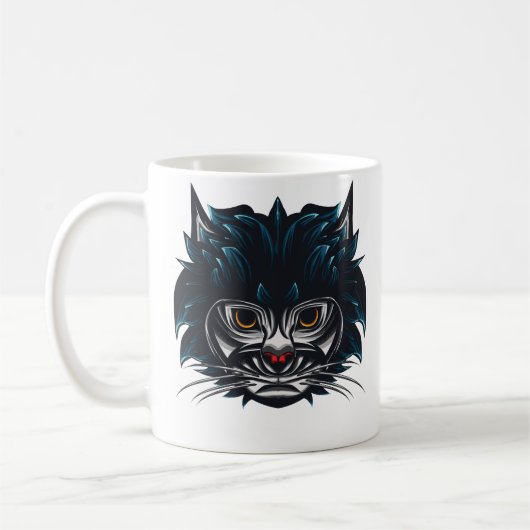 Mug Chat en colère de style tribal (Gauche)