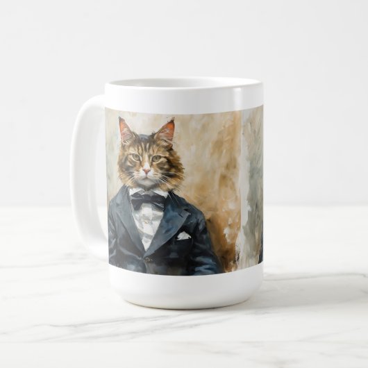 Mug Chat en costume (Devant gauche)