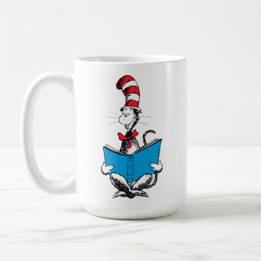 Mug Chat en lecture Casquette (Gauche)