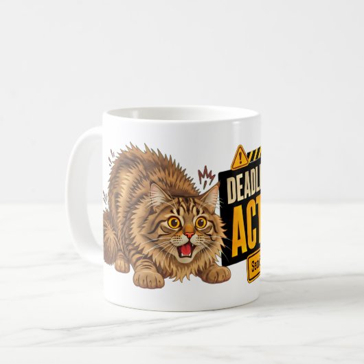 Mug Chat en mode Deadline activé pour les travailleurs (Devant gauche)