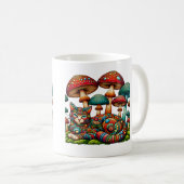 Mug Chat en mosaïque dans les champignons (Devant droit)