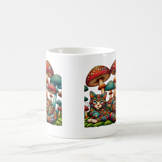 Mug Chat en mosaïque dans les champignons (Centre)