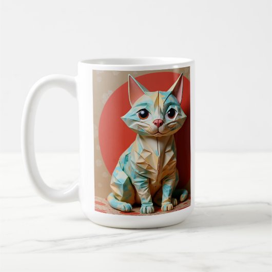 Mug Chat en papier Origami (Gauche)
