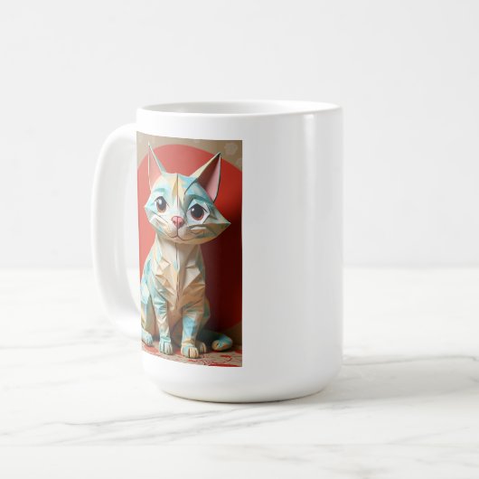Mug Chat en papier Origami (Devant gauche)