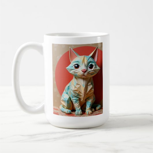 Mug Chat en papier Origami (Gauche)