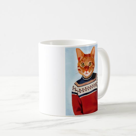 Mug Chat en pull-over (Devant droit)