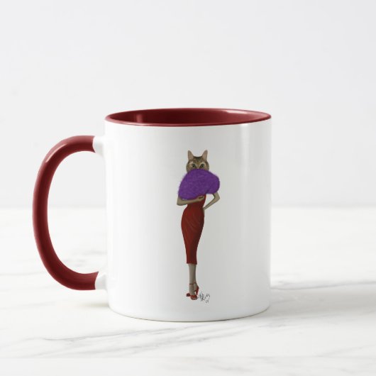Mug Chat En Robe Rouge (Gauche)