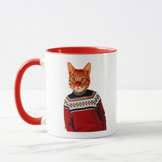 Mug Chat en Sweat de ski 2 (Gauche)