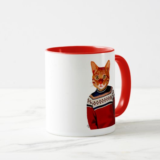 Mug Chat en Sweat de ski 2 (Devant droit)