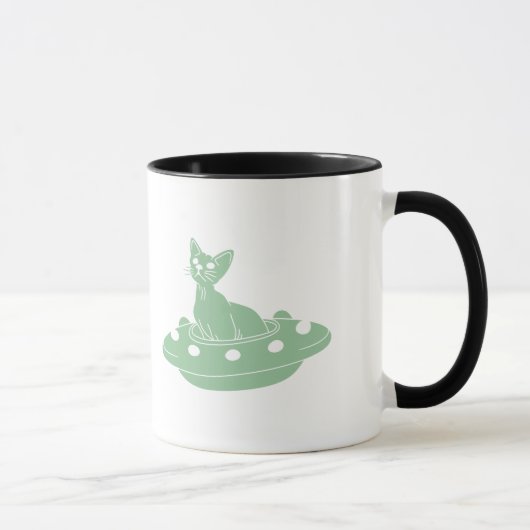 Mug Chat en Ufo - Choisissez la couleur arrière - plan (Droite)