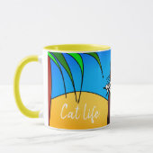 Mug chat en vacances "Cat life" (Gauche)