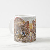 Mug chat en vitrail regardant les yeux bleus (Devant gauche)