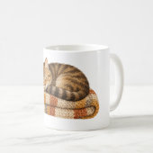 Mug Chat endormi sur une couverture tricotée (Devant droit)
