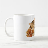 Mug Chat endormi sur une couverture tricotée (Gauche)