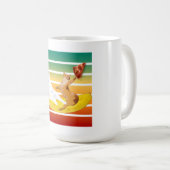 Mug Chat équitation banane et tenant pizza rétro (Devant droit)