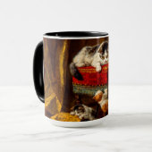 Mug Chat et chatons Jouer avec chaise (Devant gauche)
