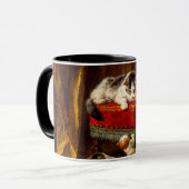 Mug Chat et chatons Jouer avec chaise (Devant gauche)