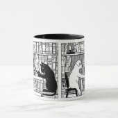 Mug Chat et chien à la bibliothèque (Centre)