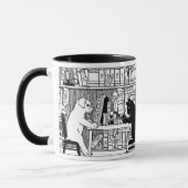 Mug Chat et chien à la bibliothèque (Gauche)
