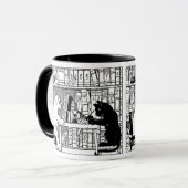 Mug Chat et chien à la bibliothèque (Devant gauche)