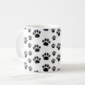 Mug Chat et Chien Mignons Empreintes de Patte Noir Bla (Devant gauche)