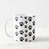 Mug Chat et Chien Mignons Empreintes de Patte Noir Bla (Gauche)