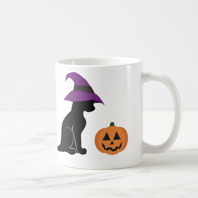 Mug Chat et citrouille de sorcière de Halloween (Droite)