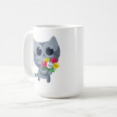 Mug Chat et fleurs mignons de Kitty (Devant gauche)
