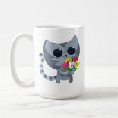Mug Chat et fleurs mignons de Kitty (Gauche)
