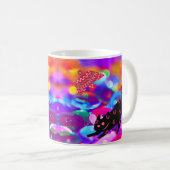 Mug Chat et oiseau sur fond coloré (Devant droit)
