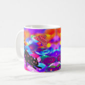 Mug Chat et oiseau sur fond coloré (Devant gauche)