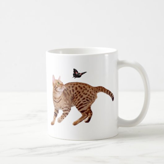 Mug Chat et papillon d'Ocicat (Droite)