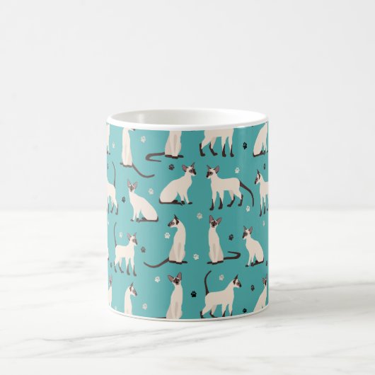 Mug Chat et pattes de Siamese bleu Turquoise (Centre)