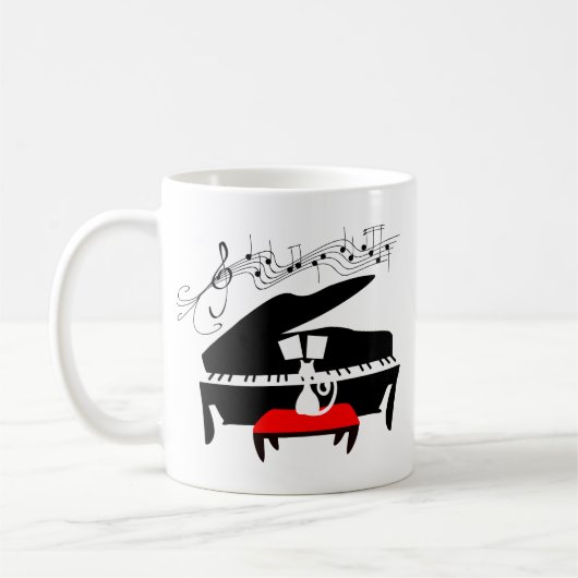 Mug Chat et piano (Gauche)