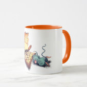Mug Chat et souris Jouer aux échecs Dessin - Peinture (Devant droit)